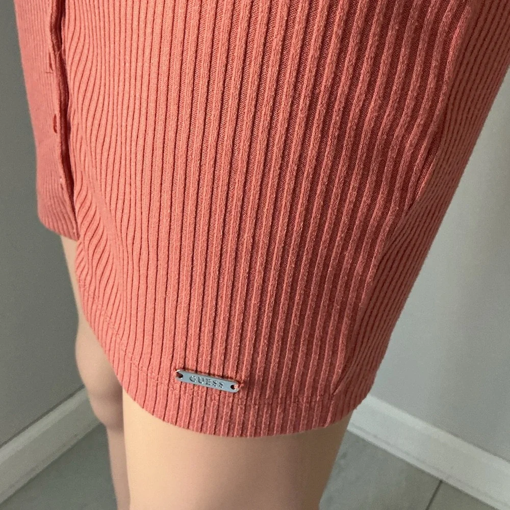 Guess Rust Button-Front Mini Dress - Picture 8 of 16